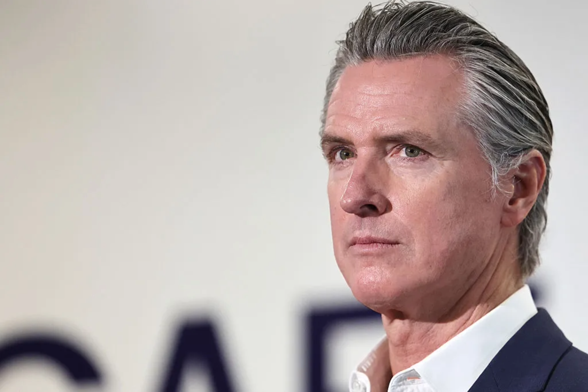 Governor Newsom on stage